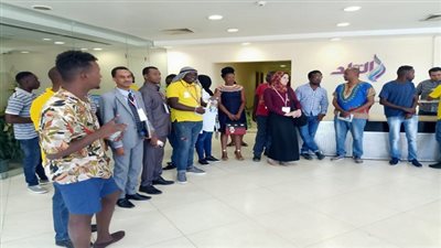 بالصور.. وفد الشباب الافريقى يزور مقر شبكة قنوات صدى البلد