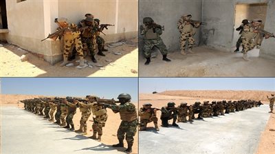 إستمرار فاعليات التدريب المشترك لمكافحة الإرهاب بين عناصر من دول تجمع الساحل والصحراء بقاعدة محمد نجيب العسكرية 