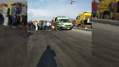 إصابة 6 أشخاص فى حادث تصادم على الطريق الدولي الساحلي أمام المنصورة الجديدة 