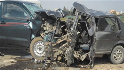 حادث تصادم أدى لأصابة 7 أشخاص بطريق اجا دقهلية 