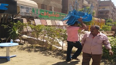 حملة لرفع الإشغالات من شارع ٥٠٠ بالمعادي الجديدة