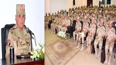 الفريق محمد فريد يشهد المشروع التكيكى بجنود 