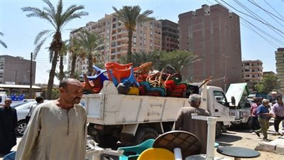 بالصور.. حملات يومية مكبرة لإزالة الإشغالات بالأرصفة والشوارع والميادين بالفيوم