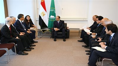 الرئيس السيسي يلتقي برئيس جامعة هيروشيما