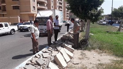 متابعة أعمال تجميل الحدائق بطريق ناصر وشارع الجلاء بالسويس