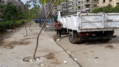 حملة نظافة ورفع مخلفات القمامة من شارع الخمسين بزهراء المعادي ومطلع كارفور