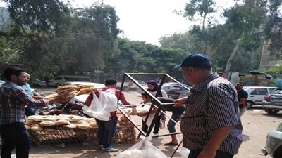 رفع وازالة اشغالات خلف عمارة البرج بالمعادى الجديدة