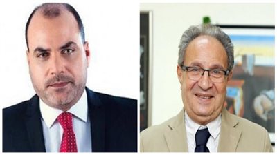 رئيس جامعة مصر للعلوم والتكنولوجيا ونائبه ضيفا محمد الباز فى 