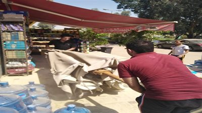 ازالة ورفع اشغالات بشارع السعادة امام الحي الايطالي بالمعادى الجديدة