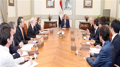 الرئيس السيسي يستقبل رئيس شركة تويوتا تسوشو اليابانية