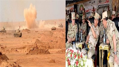 الفريق أول محمد زكى يشهد المرحلة الرئيسية للمناورة 