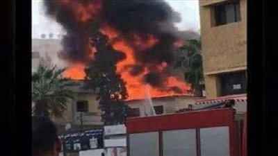 حريق هائل بكنيسة مار جرجس بالمنصورة