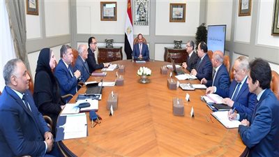 الرئيس السيسي يجتمع مع رئيس الوزراء وعدد من الوزراء والمسئولين