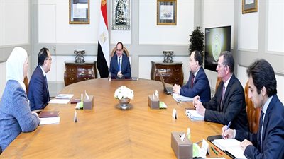 الرئيس السيسي يجتمع مع رئيس الوزراء ووزير المالية ووزيرة التضامن الاجتماعي