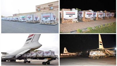 مصر تواصل فتح الجسر الجوى لإرسال المساعدات للأشقاء بالسودان 