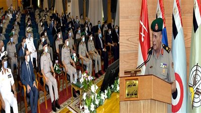 وزير الدفاع يشهد مناقشة البحث الرئيسى لأكاديمية ناصر العسكرية العليا