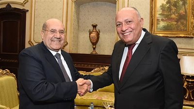 وزير الخارجية يلتقي المستشار عبد الوهاب عبد الرازق رئيس مجلس الشيوخ