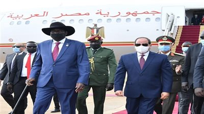 الرئيس السيسى يلتقى فى جوبا النائب الأول لرئيس جمهورية جنوب السودان