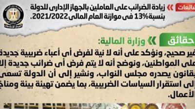 المالية: لا نية لفرض ضرائب جديدة على المواطنين