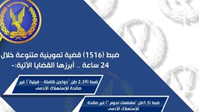 شرطة التموين تضبط أطنان أغذية فاسدة فى حملات رقابية