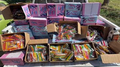 ضبط 1950عبوة مشروب سكري لوليتا بناحيه مركز الفيوم مجهوله المصدر 