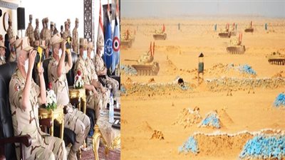 الفريق أول محمد زكى يشهد تنفيذ المرحلة الختامية للمناورة 