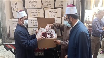  وصول الدفعة السابعة من لحوم صكوك الأضاحي لأوقاف السويس 