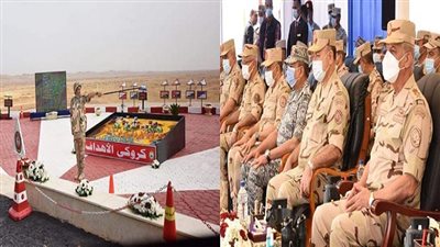 وزير الدفاع يشهد المرحلة الرئيسية لمشروع تكتيكى بإحدى وحدات الجيش الثالث