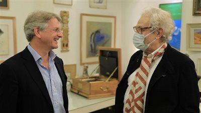 ‎المدير التنفيذى لمتاحف سان فرانسيسكو للفنون في زيارة خاصة للفنان فاروق حسني بمتحفه في الزمالك