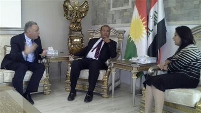 خالد حنفي يبحث مع مسئولي كردستان العلاقات الثنائية