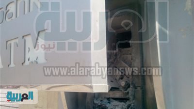 ننشر صور ماكينة صرف شبين الكوم المحترقة