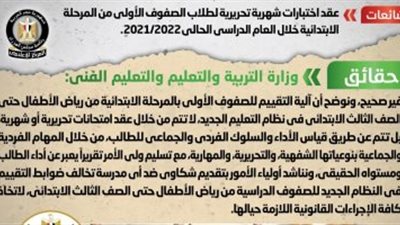 الحكومة تنفى عقد اختبارات شهرية تحريرية لتلاميذ الصفوف الأولى