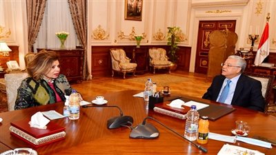 جبالي يستقبل رئيسة المجلس القومي لحقوق الإنسان