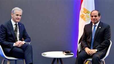 السيسى يلتقى رئيس وزراء النرويج ويؤكد التطلع لتعزيز التعاون الثنائى