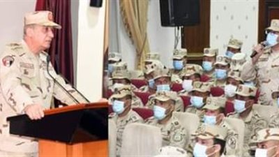 وزير الدفاع يلتقى مقاتلى الجيش الثالث الميدانى والمنطقة المركزية 