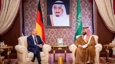 ولى العهد السعودى والمستشار الألمانى يبحثان جهود تحقيق السلم الدولى