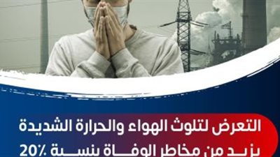 الصحة: التعرض لتلوث الهواء والحرارة الشديدة يزيد من مخاطر الوفاه 