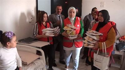 بالصور.. توزيع وجبات غذائية من حزب مستقبل وطن الفيوم لمستشفي الاطفال الجامعي 