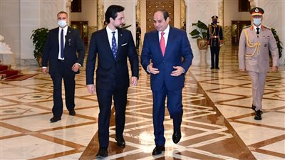 ولي العهد الأردني يستقبل الرئيس السيسي للمشاركة في قمة بغداد 2