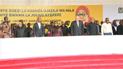 وزيرا الخارجية والإسكان يشاركان فى احتفالية بدء الملء خزان مياه سدجوليوس نيريرى