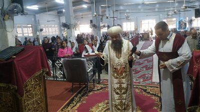 أسقف السويس يترأس صلاة  قداس عيد الختان بكنيسة رئيس الملائكة