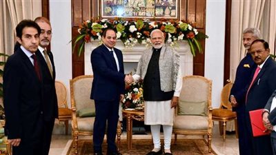 في قصر حيدر آباد.. السيسي يعقد مباحثات مع رئيس وزراء الهند 