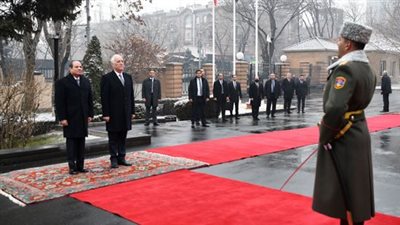 مراسم استقبال رسمية للرئيس السيسى فى القصر الرئاسى بأرمينيا