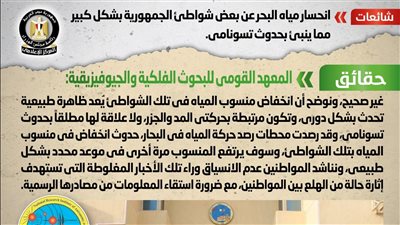 الحكومة تكشف حقيقة انحسار مياه البحر عن بعض شواطئ الجمهورية بشكل كبير مما ينبئ بحدوث تسونامي