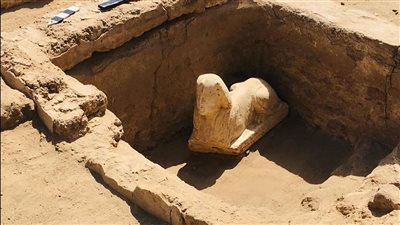 اكتشاف تمثال لأبو الهول وبقايا مقصورة كلاوديوس بجوار معبد دندرة بمحافظة قنا