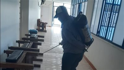 الأمراض المتوطنة بصحة السويس تعقم مبني دار المسنين