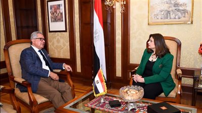 وزيرة الهجرة تستقبل رجل الأعمال المصري جون نور