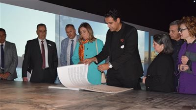 وزيرة الثقافة ونائب وزير الثقافة الإيطالي يفتتحان الجناح المصري ‏لبينالي فينيسيا الدولي