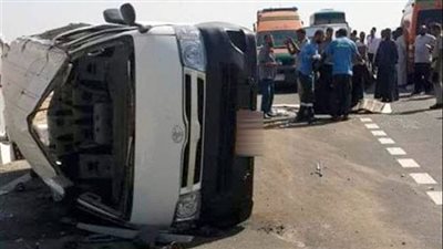 مصرع شخص وإصابة 5 أخرين بحادث إنقلاب على دائري الوراق