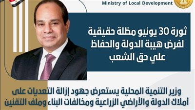 وزير التنمية المحلية يستعرض جهود إزالة التعديات على أملاك الدولة والأراضي الزراعية ومخالفات البناء وملف التقنين